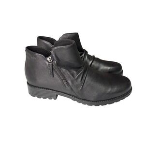 Clarks Womens Nissini Top Black Leather Casual Ankle Boots Waterproof Sz 11 NWOB